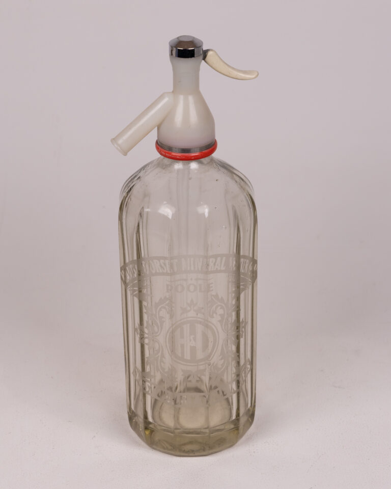 Vintage Glass Soda Siphon with Chrome Top