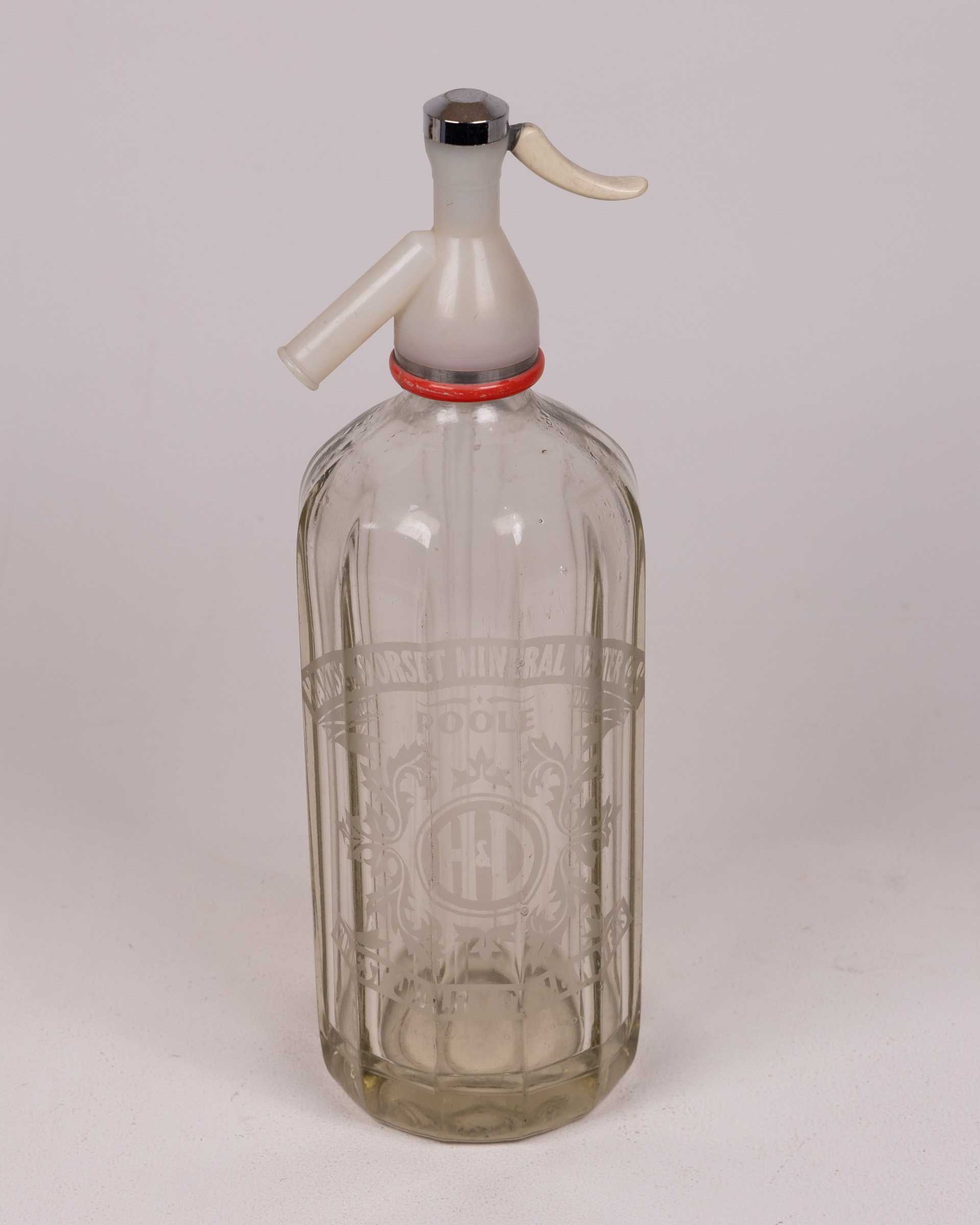 Vintage Glass Soda Siphon with Chrome Top