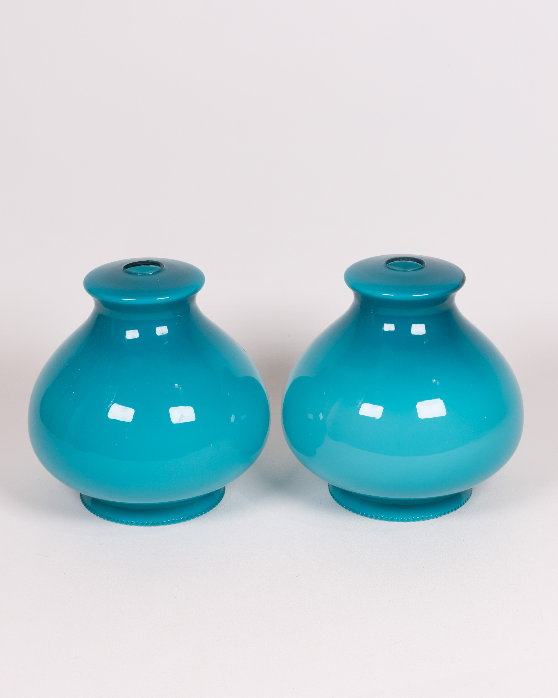 Pair of Turquoise Replacement Glass Lamp Shades – Home Lighting