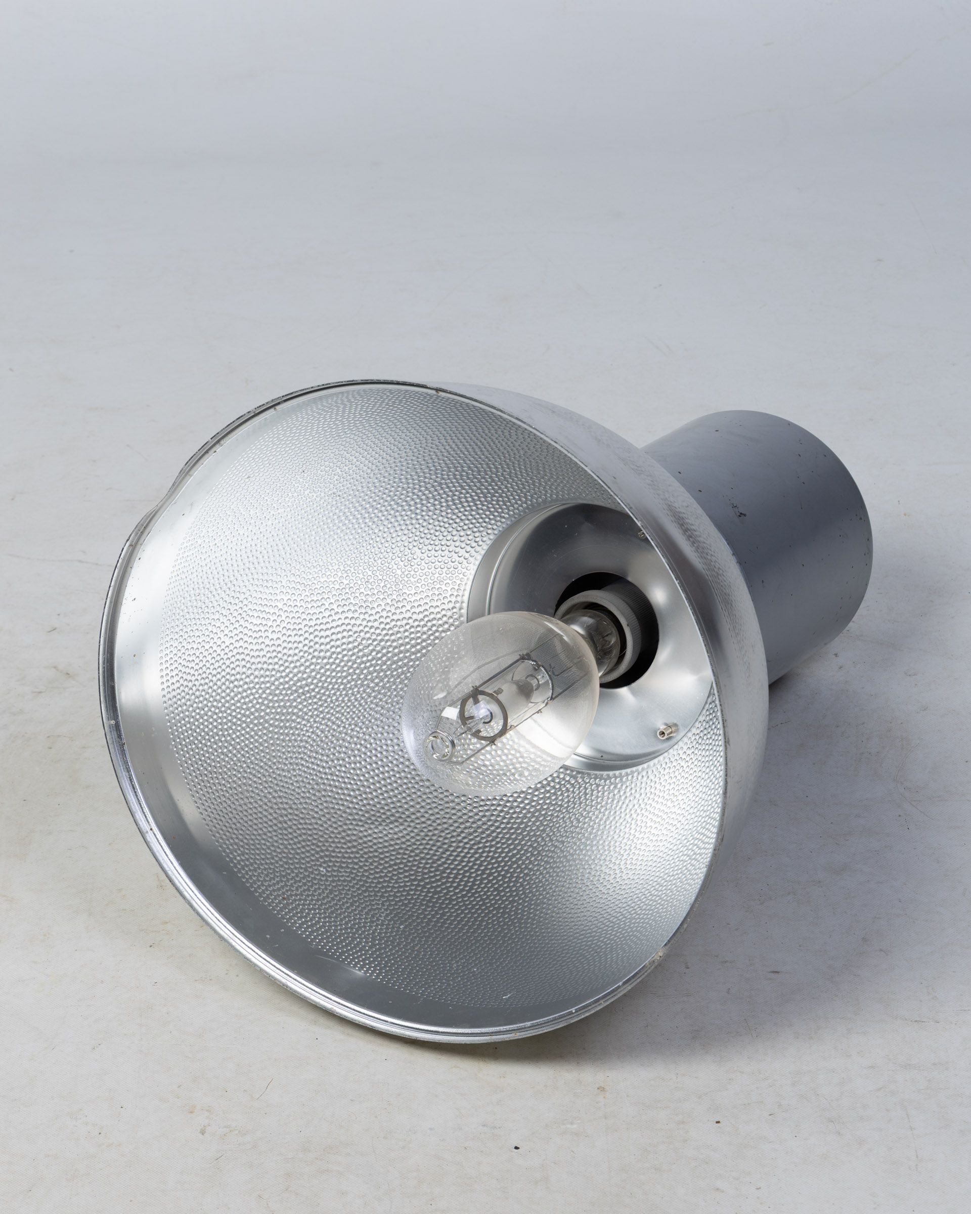 Industrial-Style Grey Metal Ceiling Light Fitting With Silver Shade