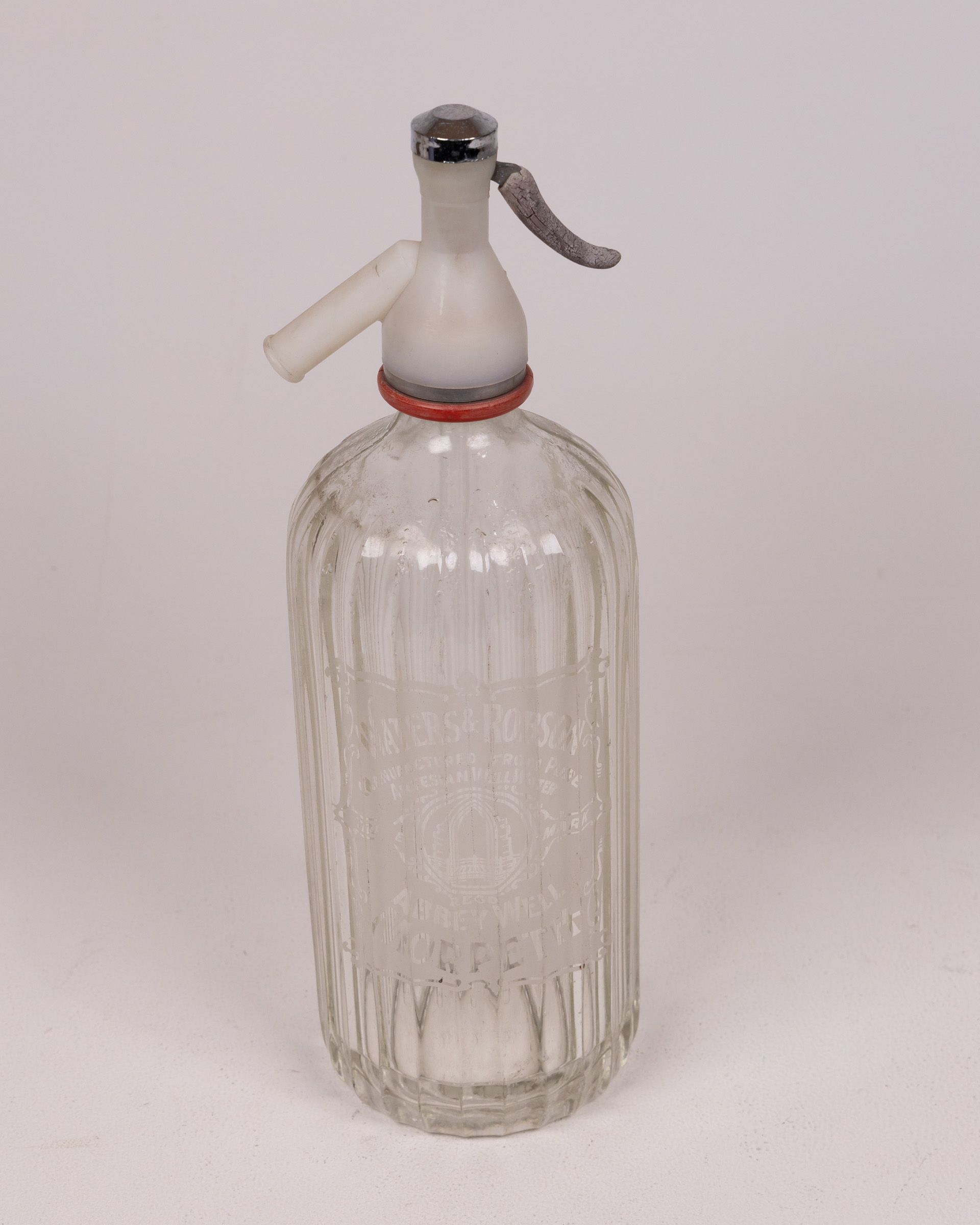 Vintage Waters & Robson Glass Soda Siphon with Metal Lever