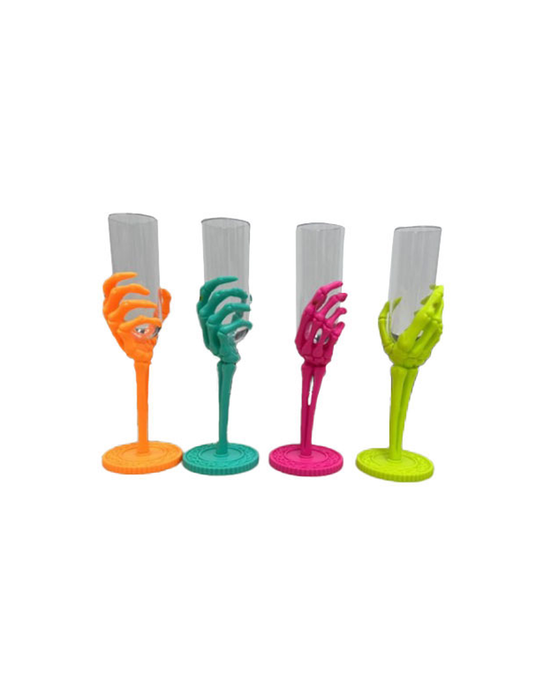 Summerween Skeleton Hand Flute Glass