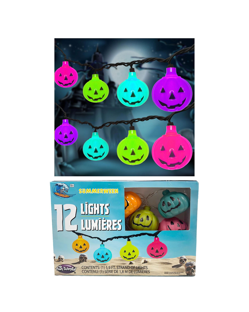 Summerween Rainbow Pumpkin String Lights