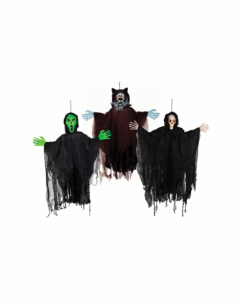 Halloween Hanging Figures – Alien, Wolf, Reaper – 91cm Poseable