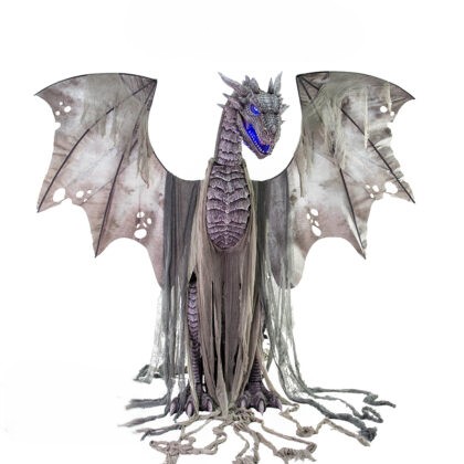 Ice Dragon Halloween Prop with Light Up Eyes