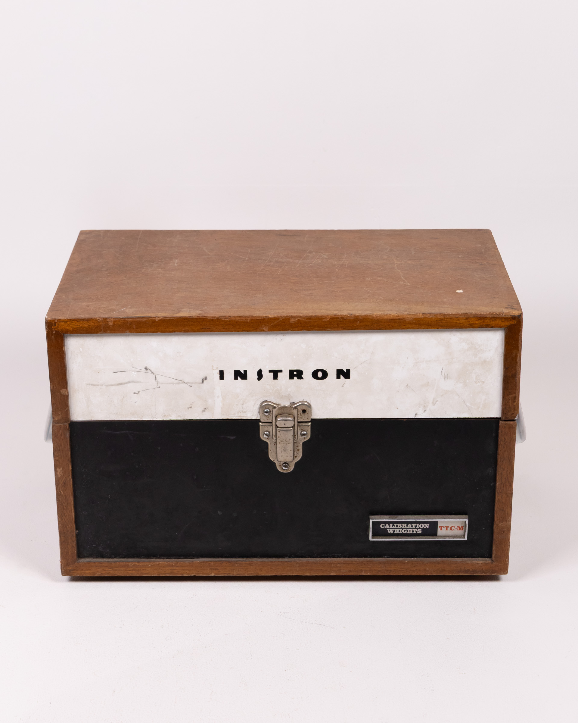 Vintage Instron Wood Calibration Weights Box with Latch