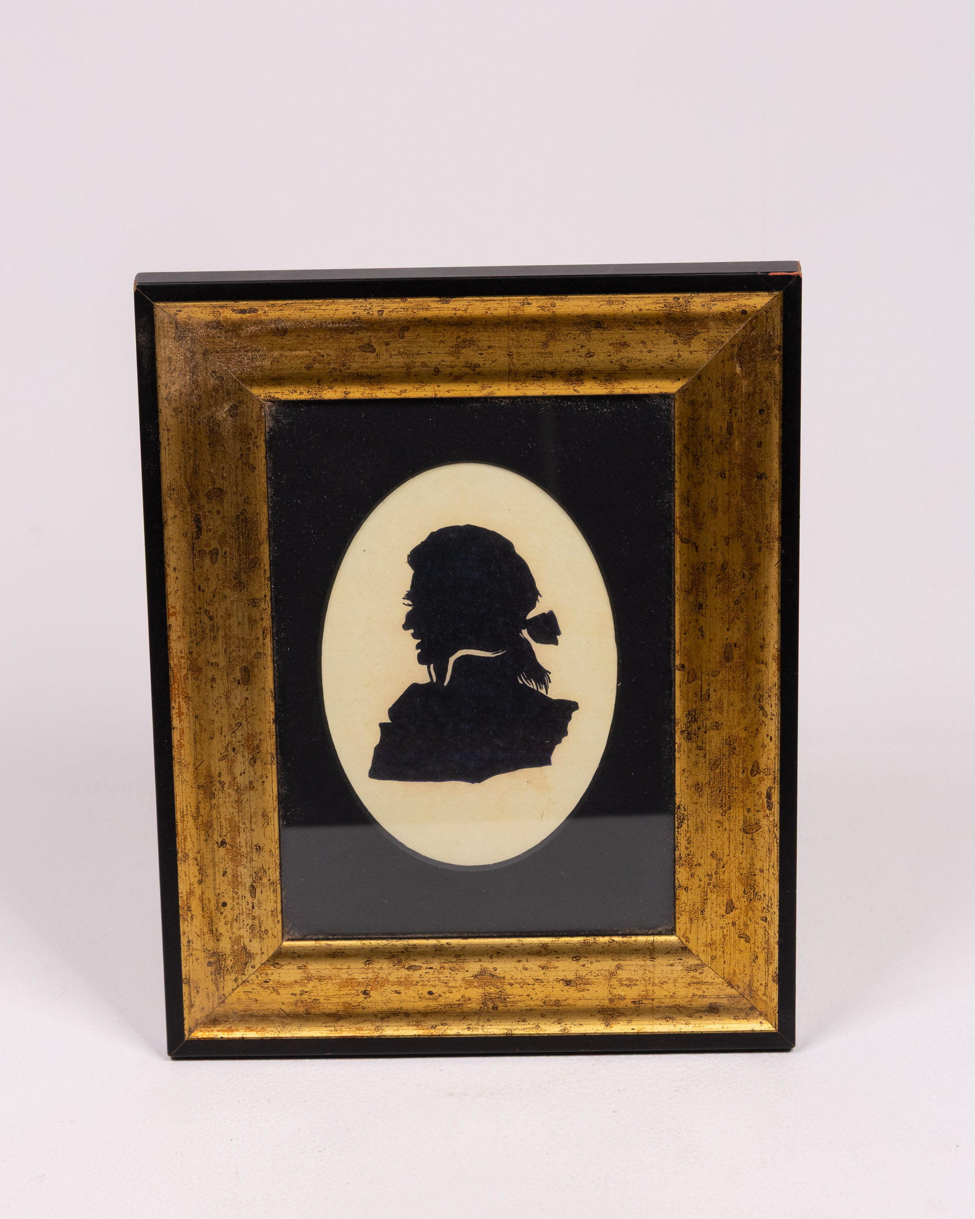 Vintage Framed Silhouette Portrait with Gilt Wood Frame