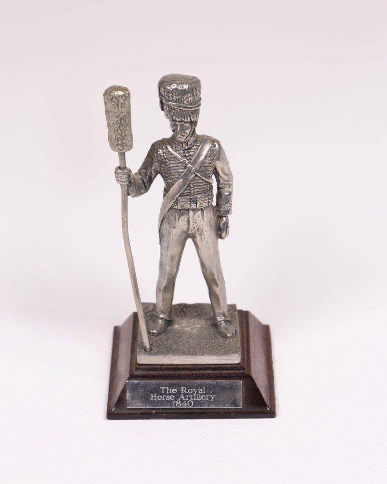 Pewter Royal Horse Artillery Figurine with Wooden Base