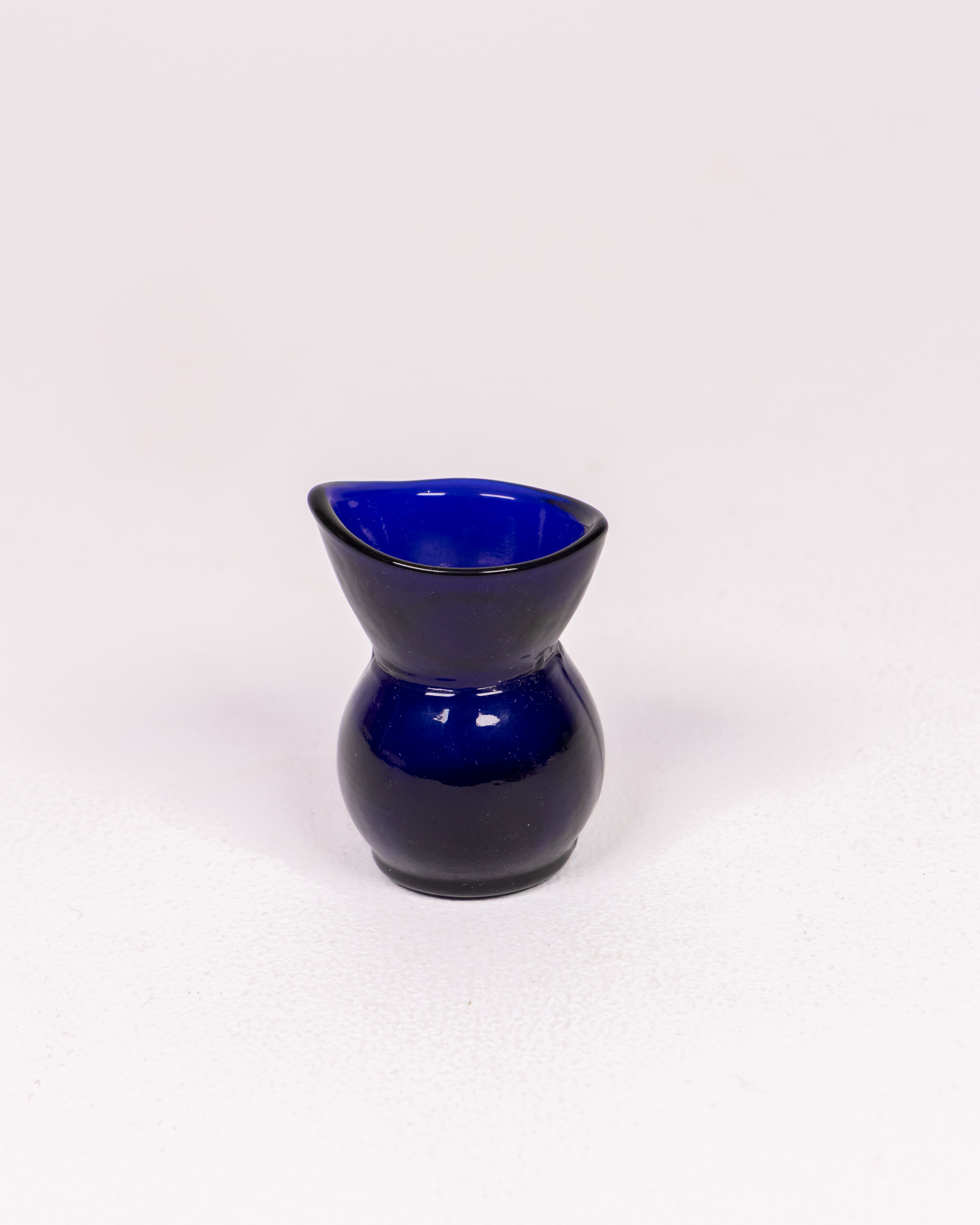 Antique Blue Glass Eye Bath with Black Rim