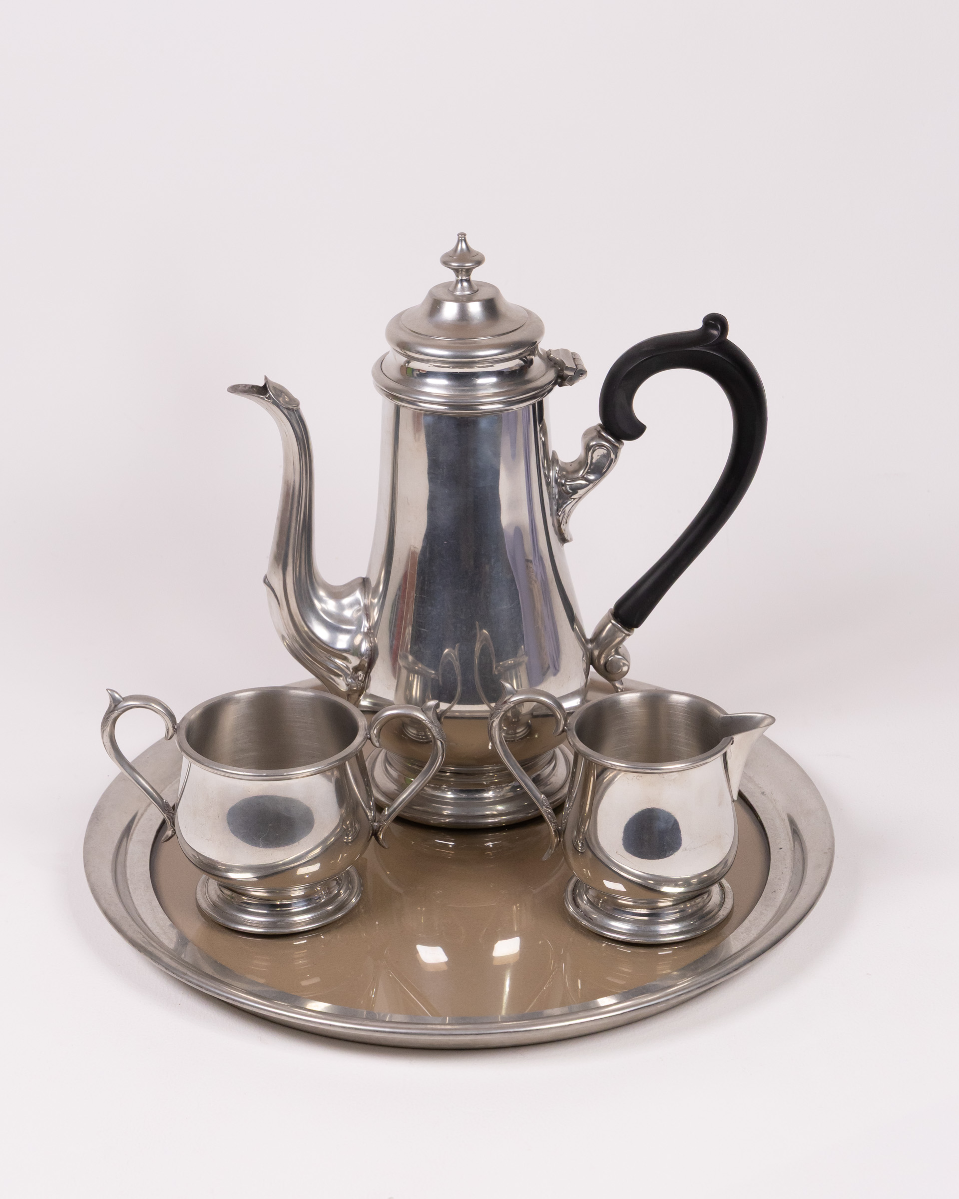 Harrods Sheffield Pewter Tea Set with Tray and Accessories