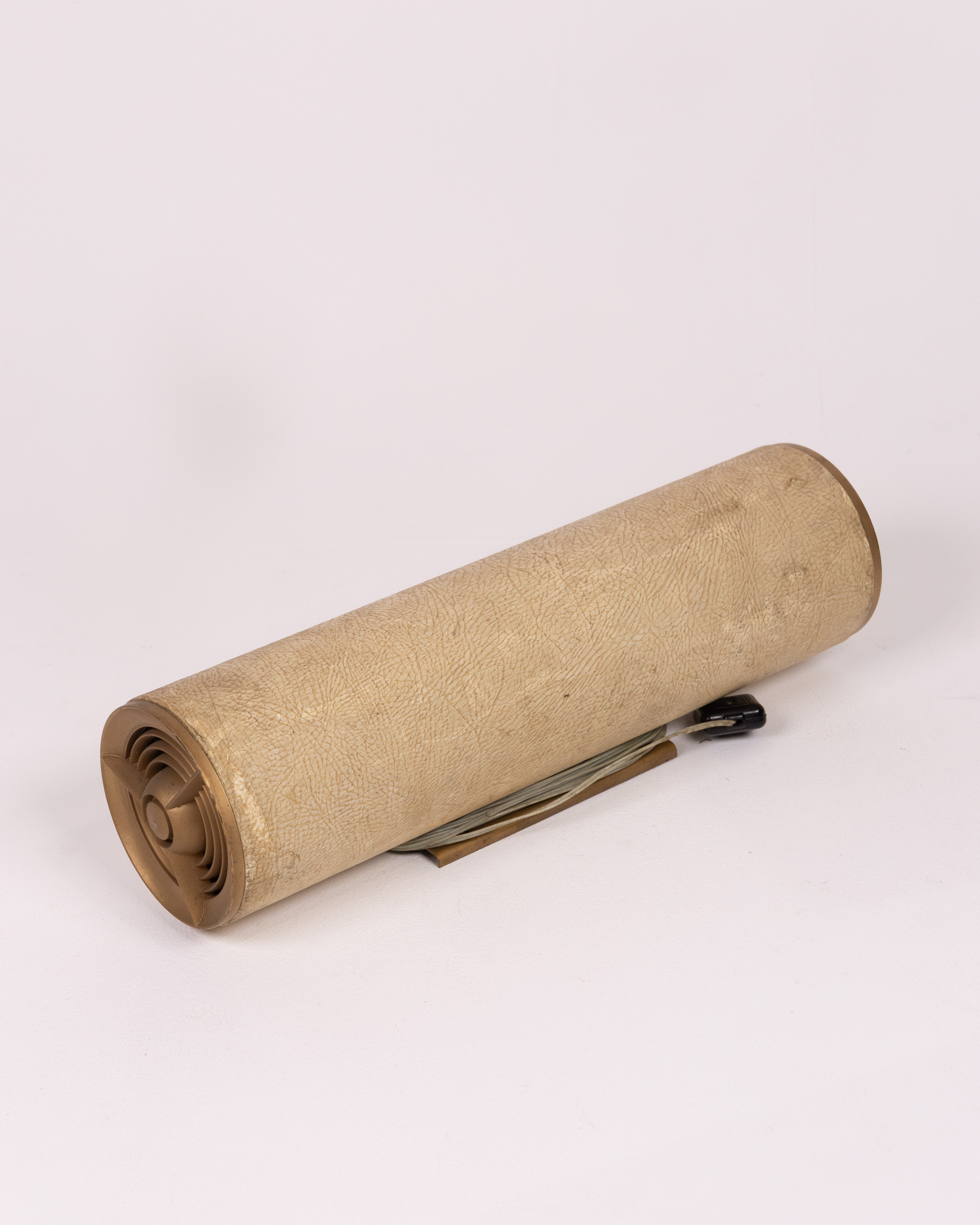 Vintage Cream Fabric Covered Portable Speaker with Grill