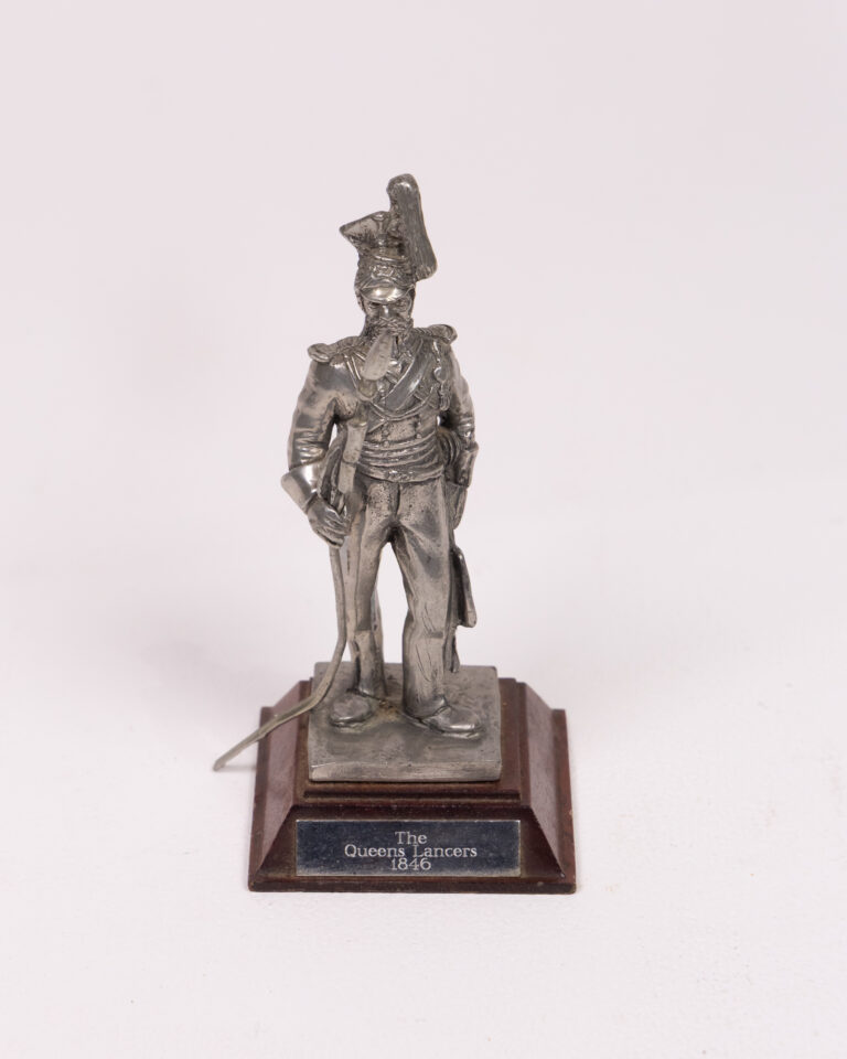 The Queen's Lancers 1846 Pewter Figurine with Wood Base