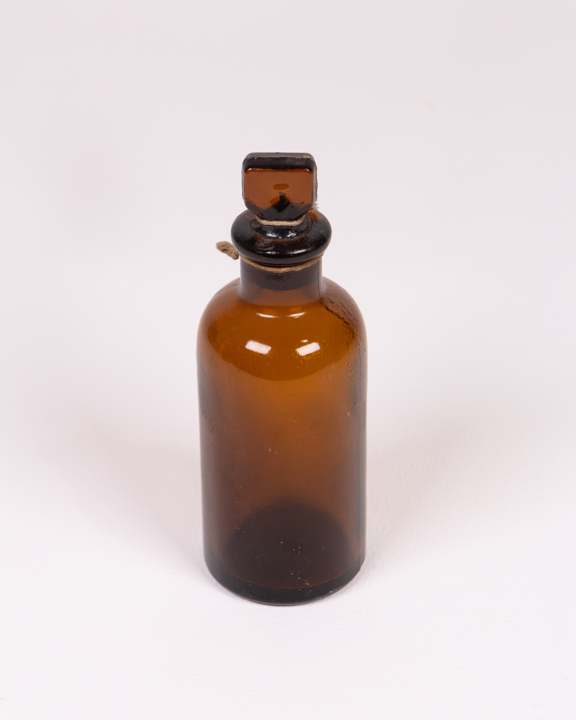 Vintage Brown Glass Bottle with Stopper