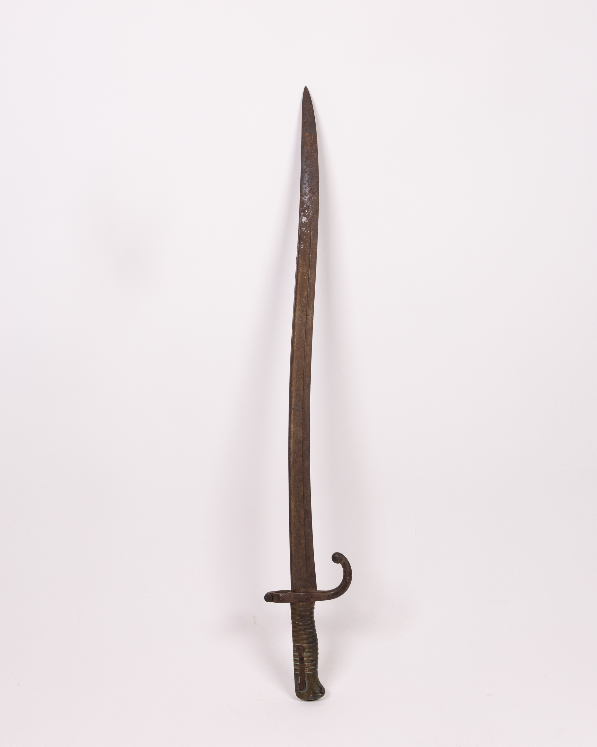 Antique Metal Sword with Curved Blade