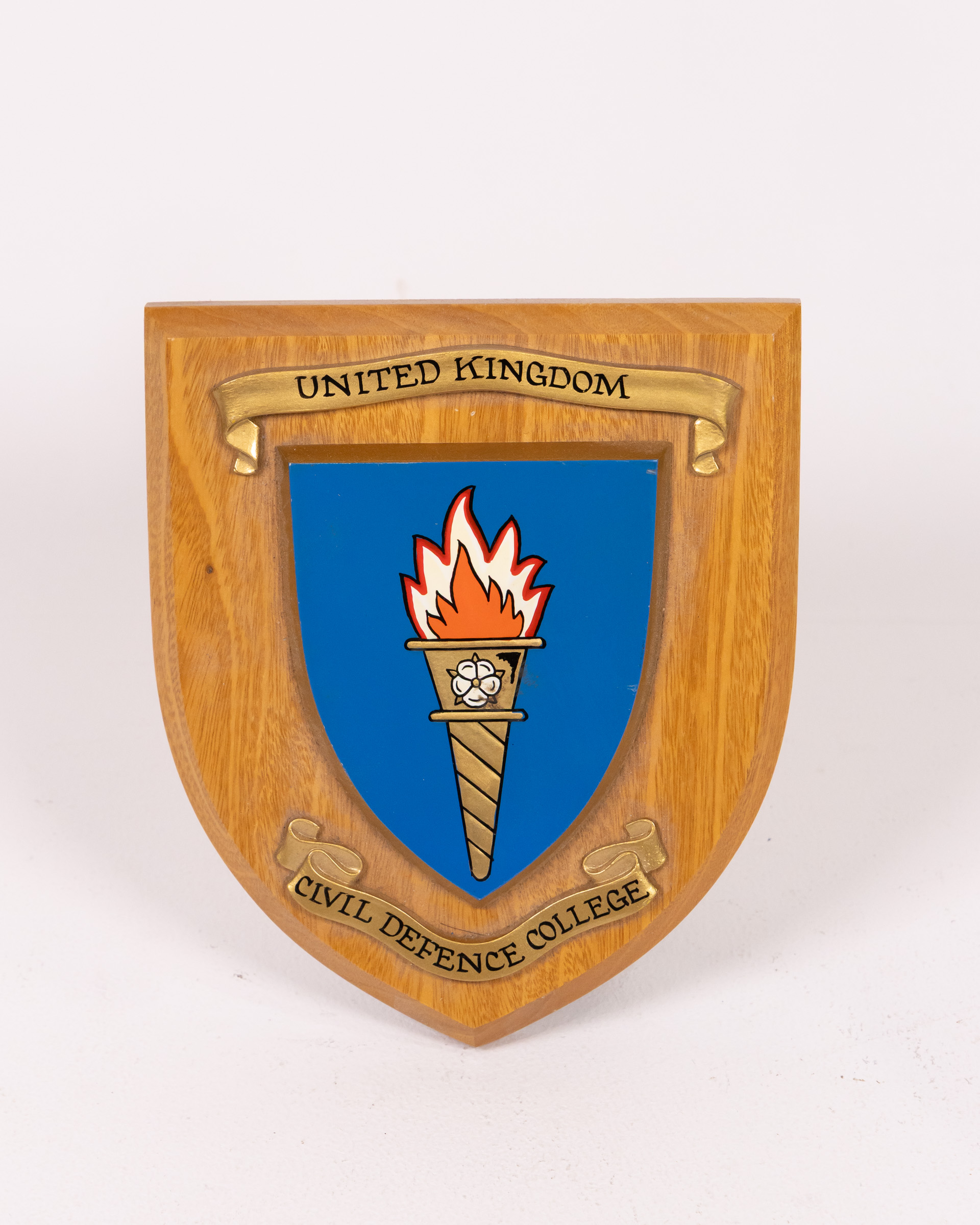 Civil Defence College Wooden Plaque with Emblem