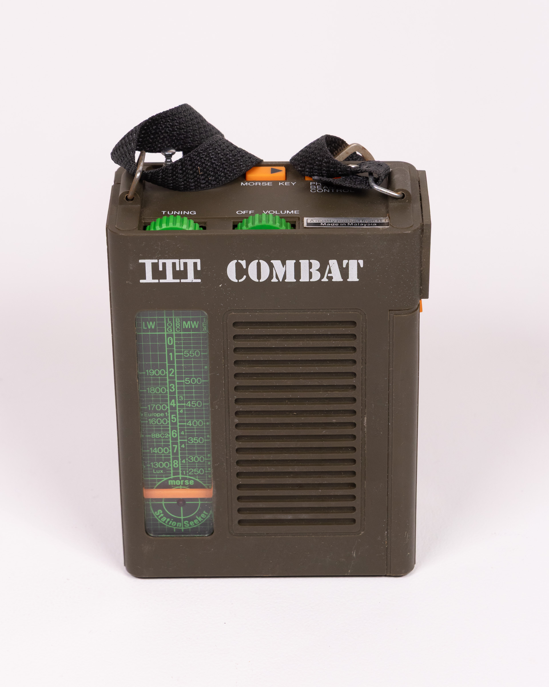 Vintage ITT Combat Radio with Carry Strap