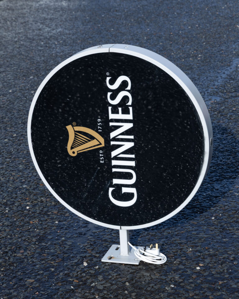 Guinness Light Up Rotating Sign with Harp Logo