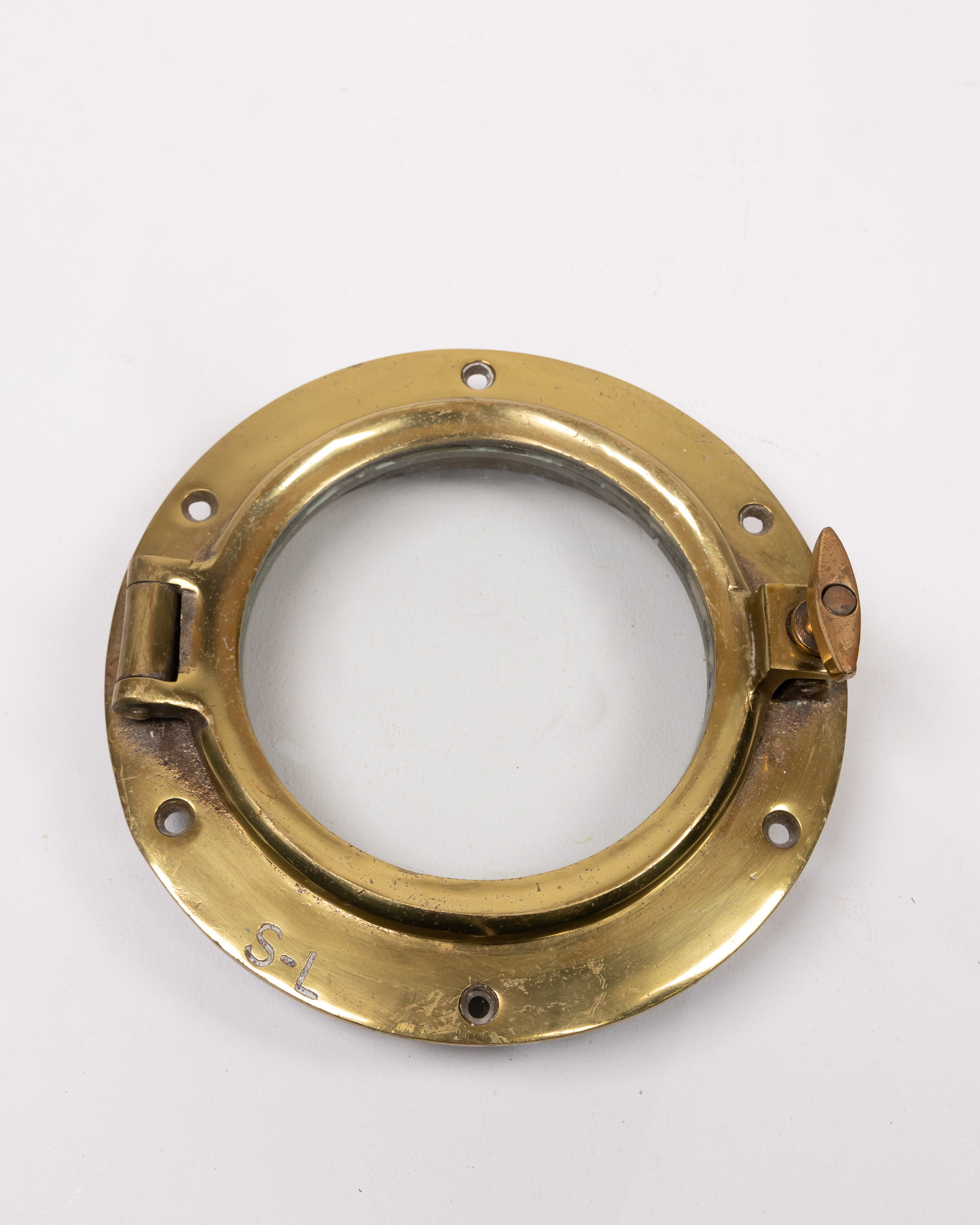 Vintage Brass Ship Porthole with Glass