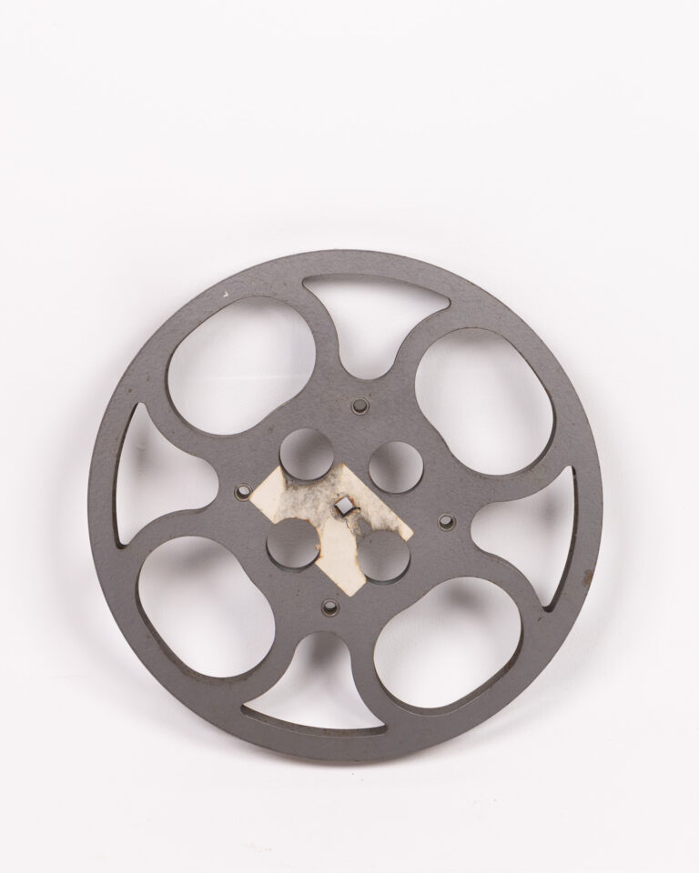 Vintage Metal Film Reel with Paper Label