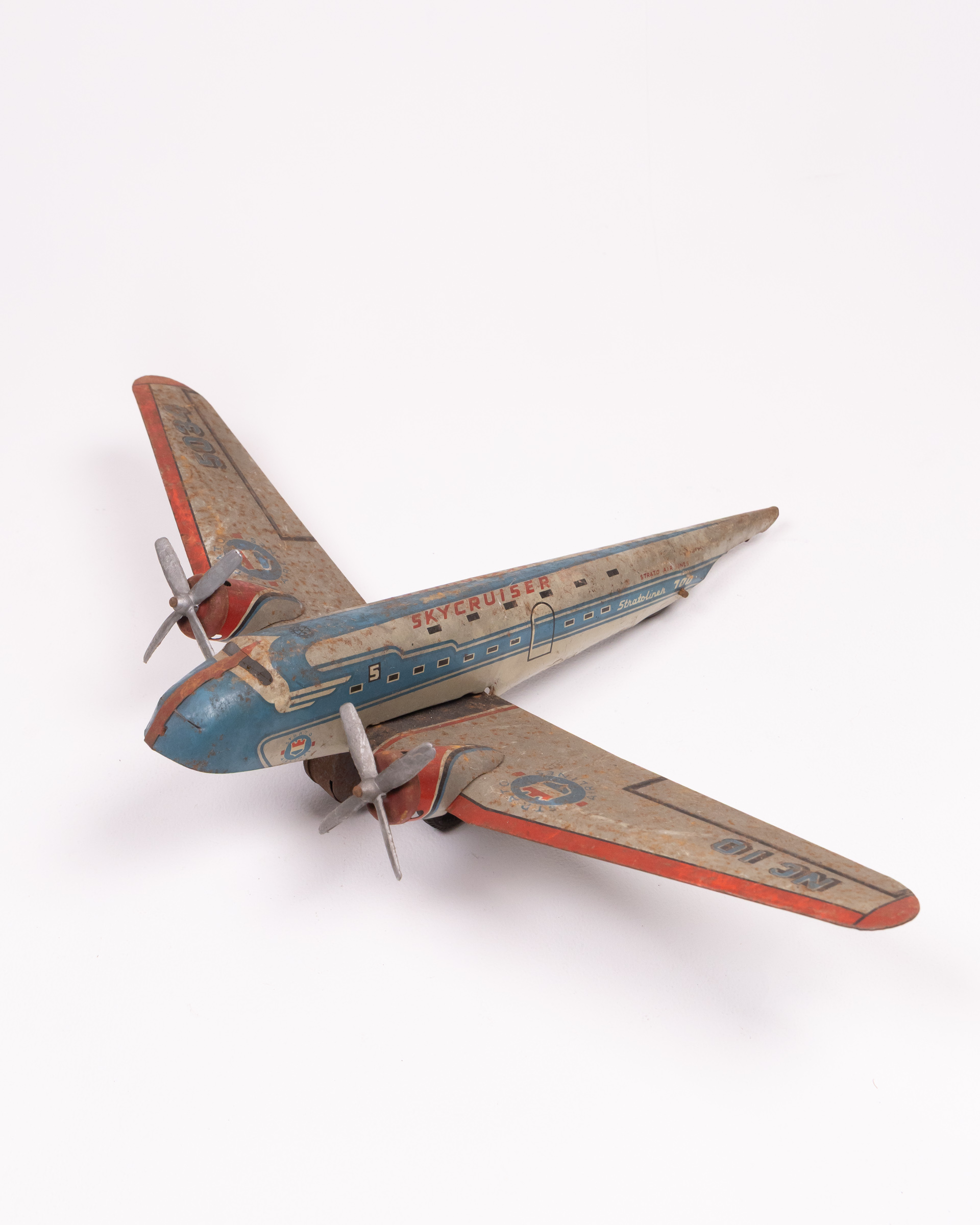 Vintage Strato Air Lines Skycruiser Tin Toy Aeroplane