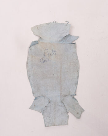 Vintage Blue Lizard Skin Pelt for Crafts with Markings