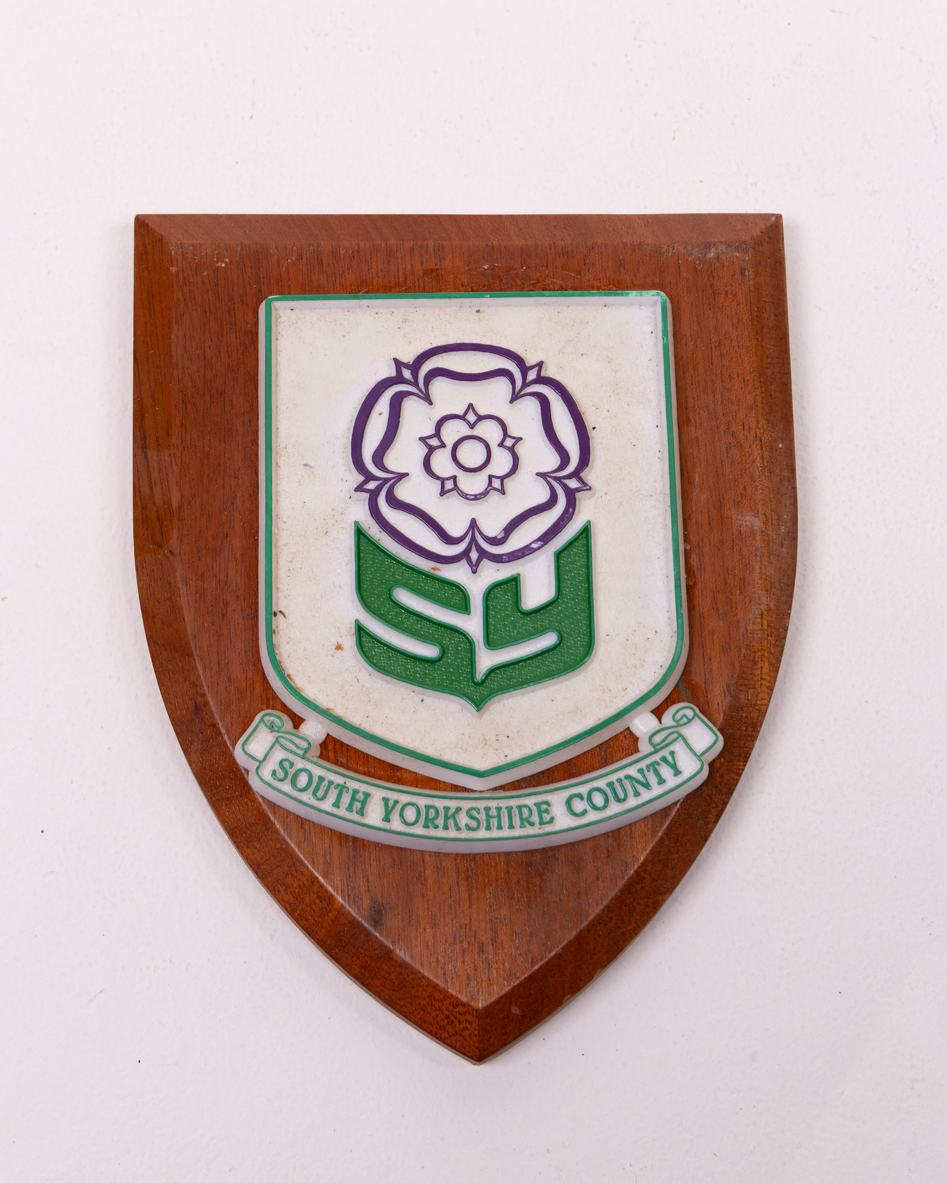 South Yorkshire County Wooden Shield with Plastic Crest