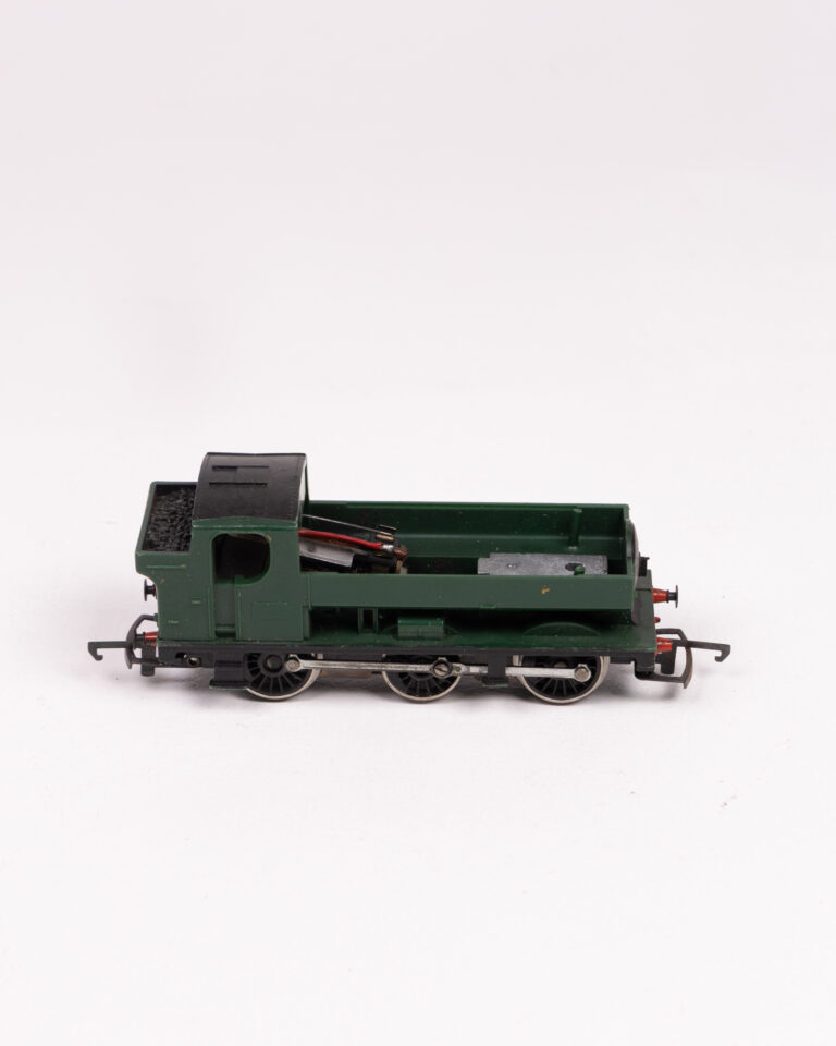 Vintage Green Metal Toy Train Locomotive with Number