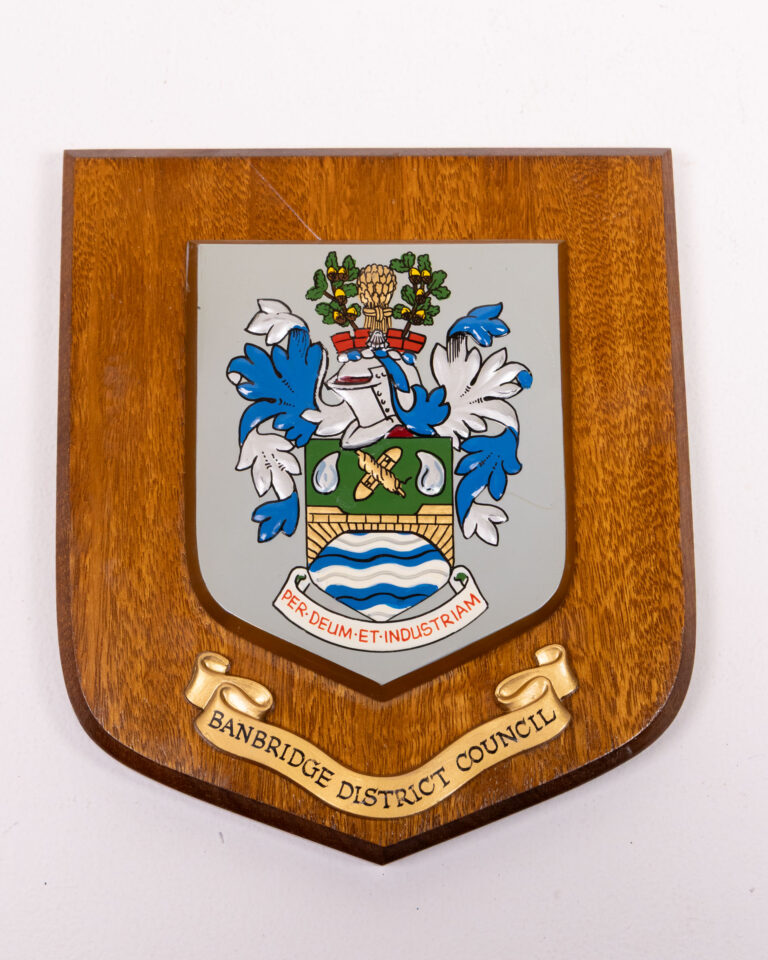 Banbridge District Council Wooden Wall Plaque with Metal Detail