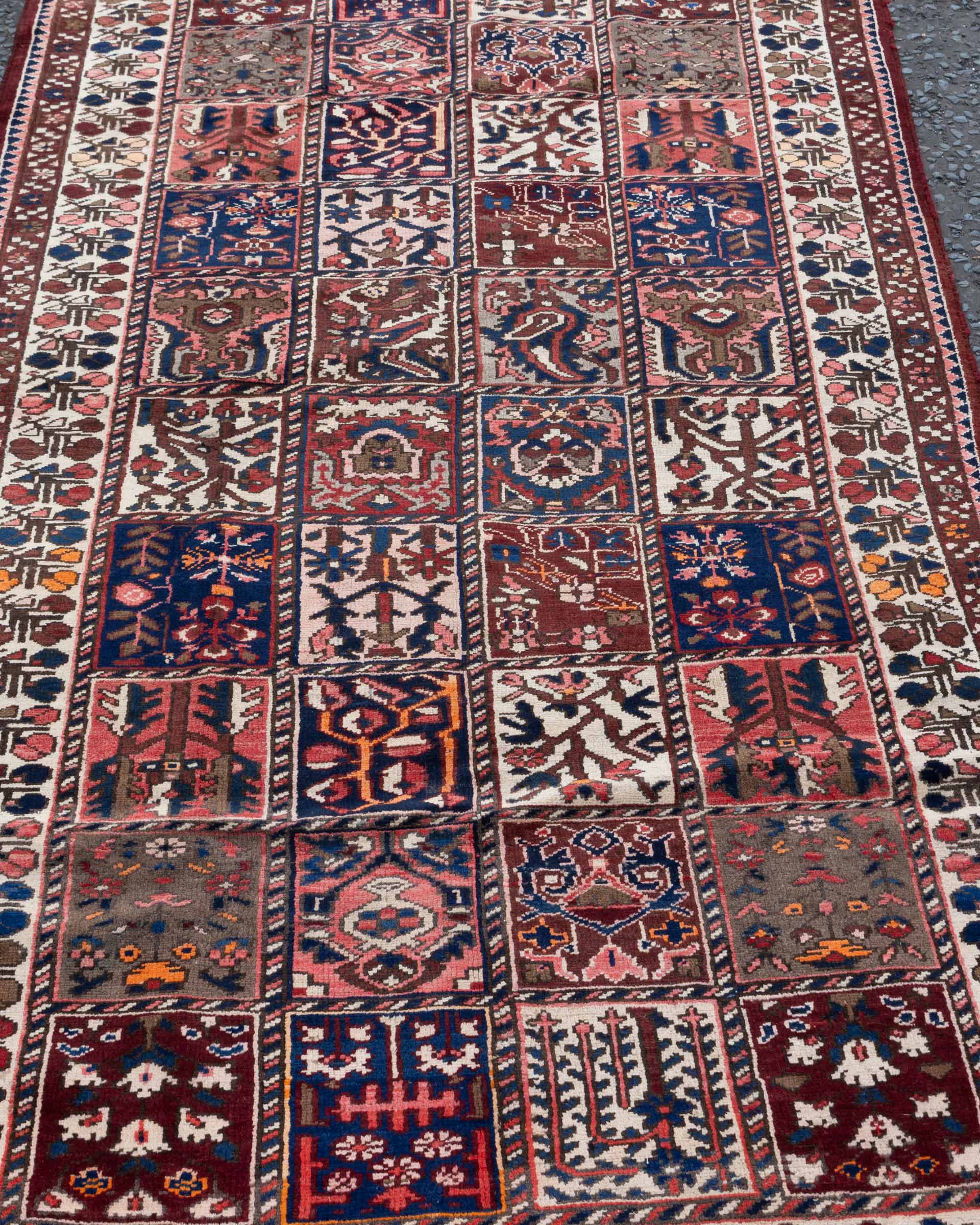 Patterned Wall Rug Vintage Patterned Rug with Floral Details JR13 - On The Square Emporium