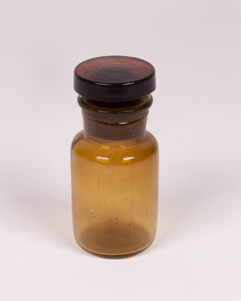 Vintage Brown Glass Bottle with Stopper