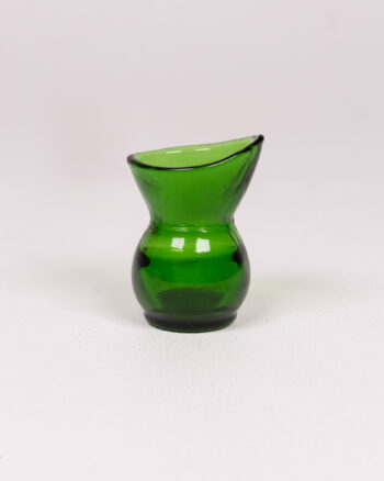 Vintage Green Glass Eye Bath with Angled Rim
