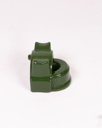 Vintage Green Ceramic Match Holder with Striker