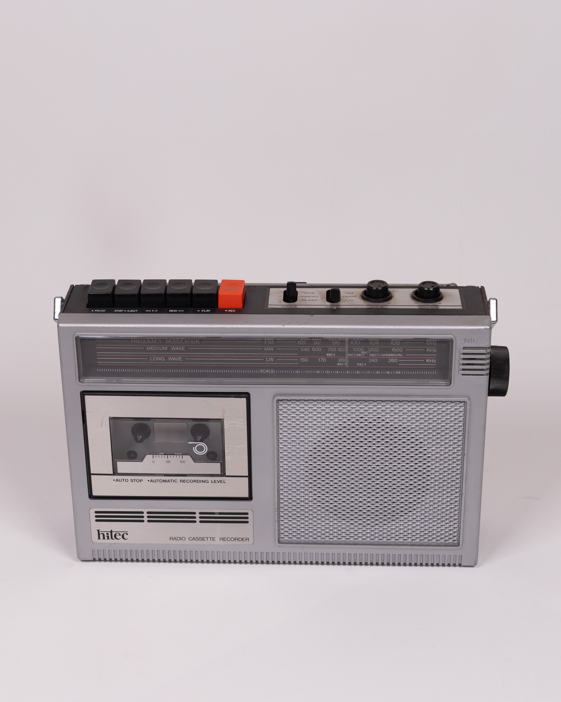 Hitec Silver Radio Cassette Recorder with Cassette Player