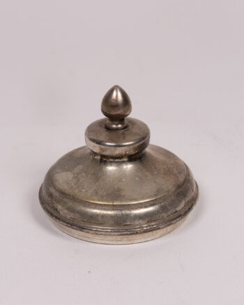 Silver Plated Metal Lid with Decorative Finial