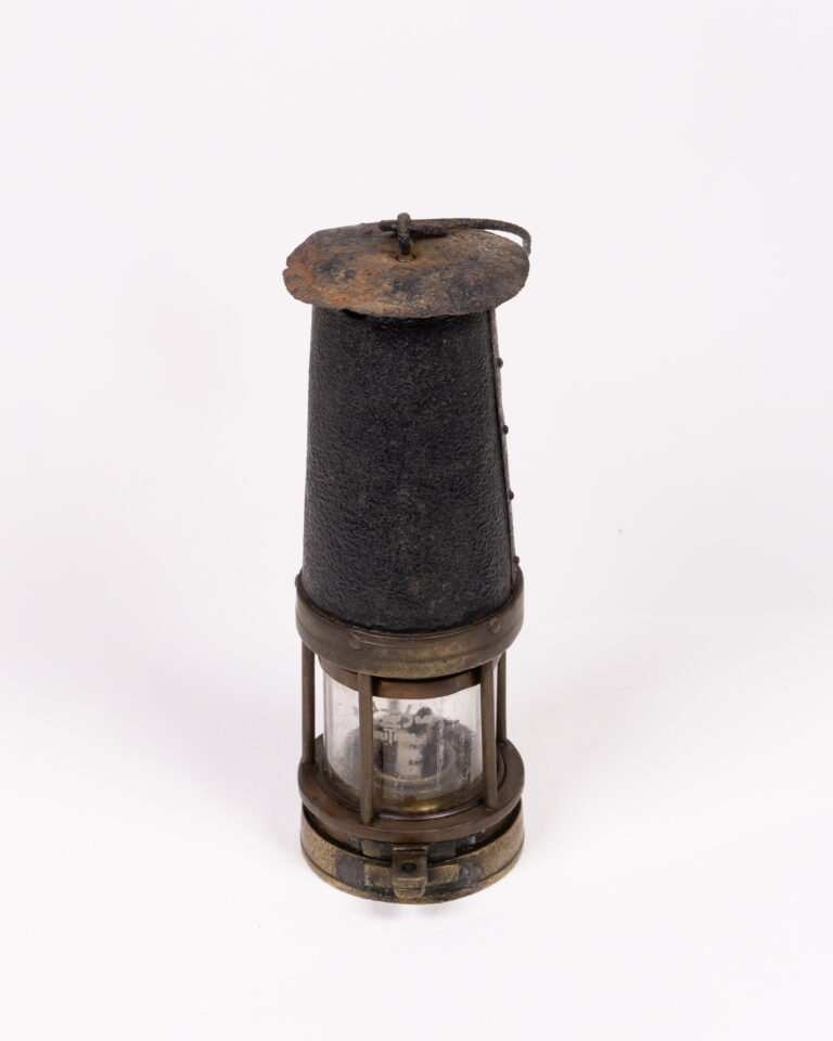 Antique Pattersons A3 Miners Lamp with Glass Surround