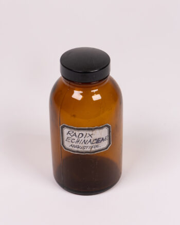 Vintage Glass Apothecary Bottle with Paper Label