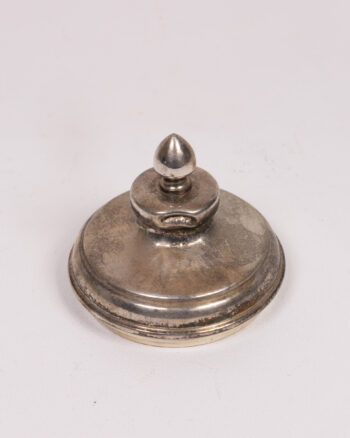 Silver Plated Metal Lid with Decorative Finial