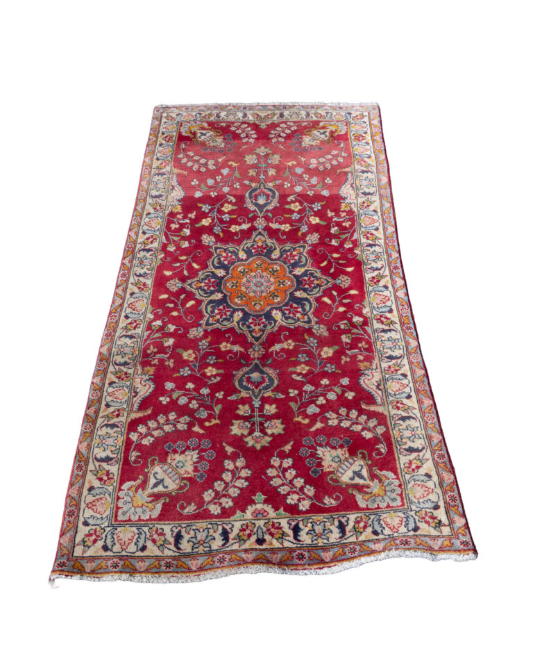 Persian Ground red Wool Rug with Floral Pattern OTS687