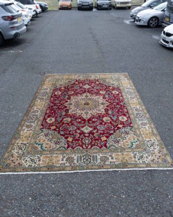 Vintage Persian Rug with Animal Border Details Design JR42
