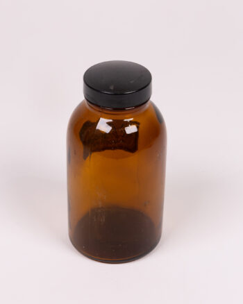 Vintage Glass Apothecary Bottle with Paper Label
