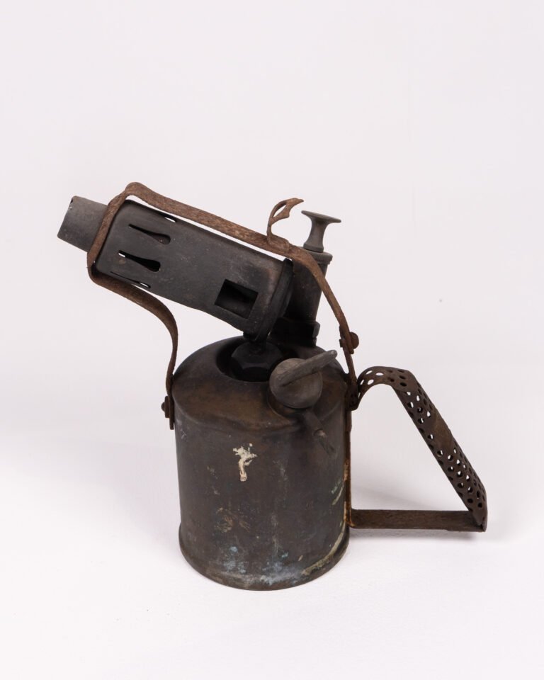 Vintage Metal Blow Torch with Perforated Handle