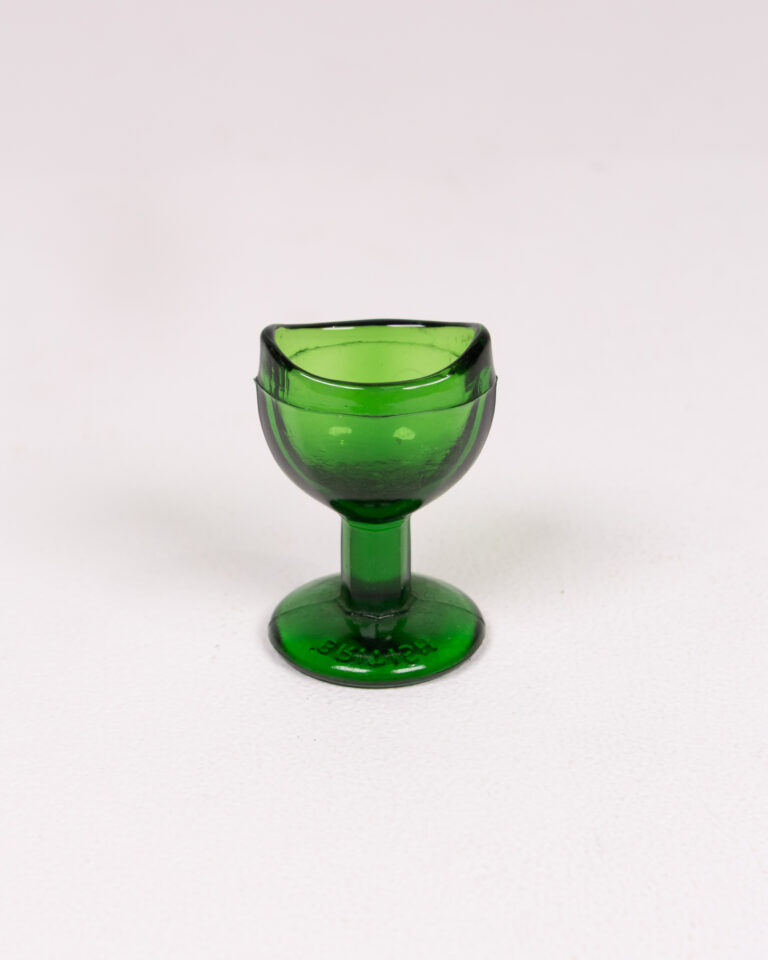 Vintage Green Glass Eye Bath with Stem