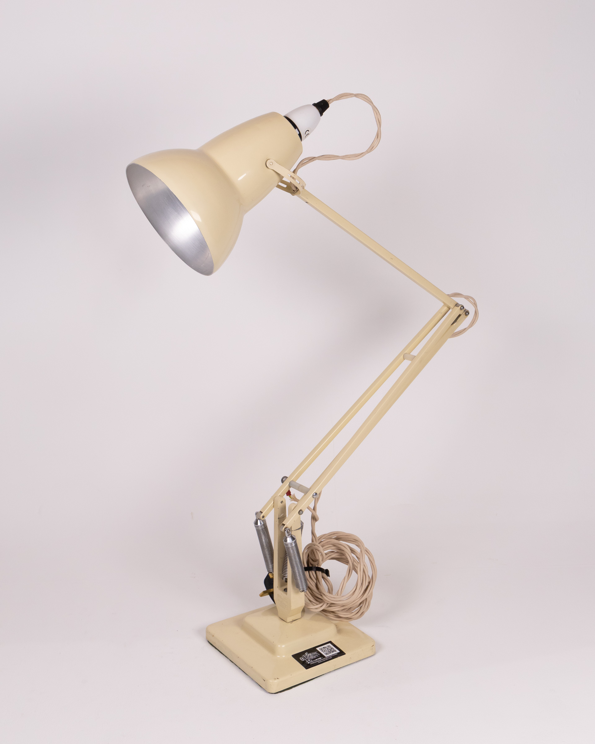 Vintage Cream Anglepoise Lamp with Steel Springs