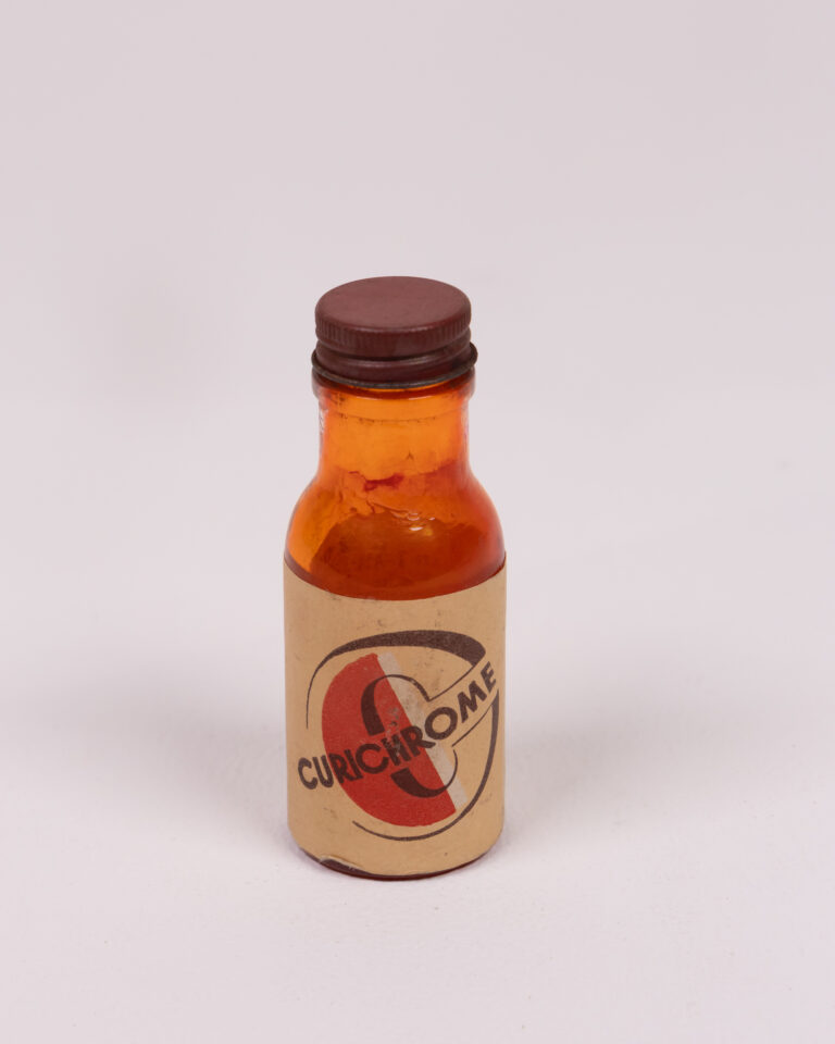 Vintage Curichrome Glass Bottle with Original Label