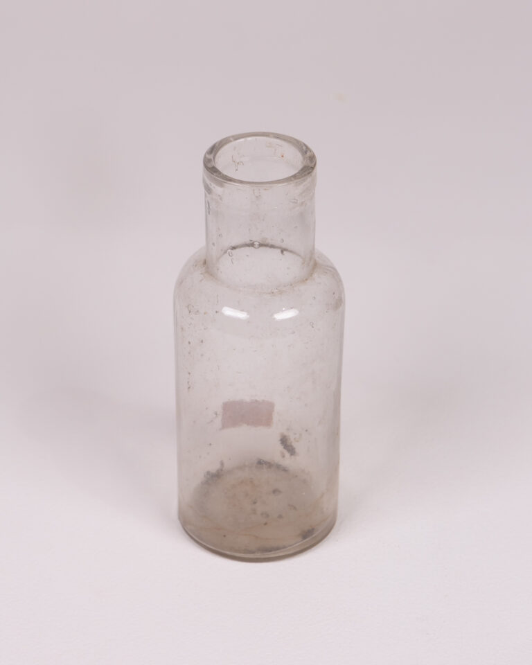 Vintage Clear Glass Bottle with Round Body