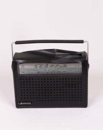 Vintage Hitachi Radio with Silver Metal Handle