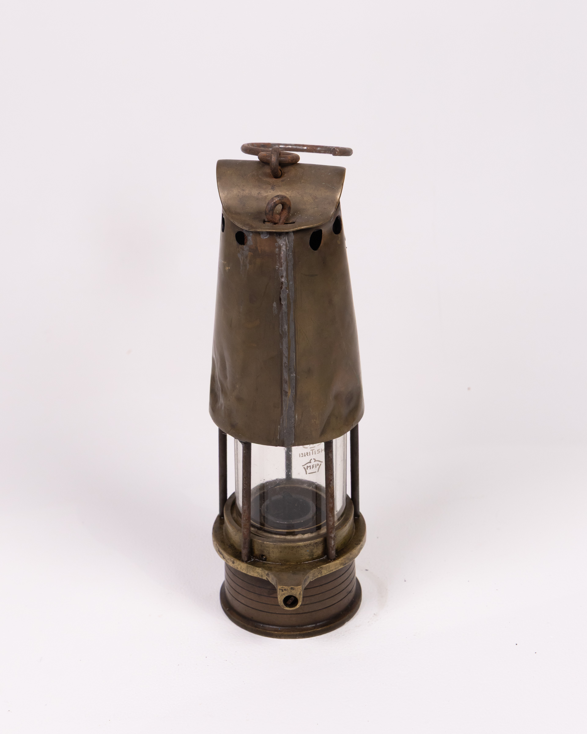 Vintage Brass Miners Lamp with British M.E.P. Stamp