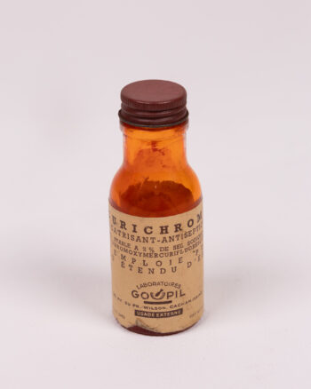 Vintage Curichrome Glass Bottle with Original Label