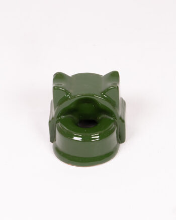 Vintage Green Ceramic Match Holder with Striker