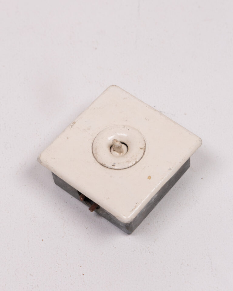 Vintage Cream Ceramic Light Switch with Metal Base